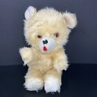 Vintage Smile Novelty Toy Cream Teddy Bear 15" Plush Stuffed Hairy Red Tongue