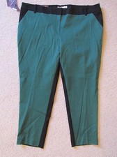 New Women  s Ava  Viv Black  Green Tapered Leg Khaki Ankle Pants Plus Size 26W