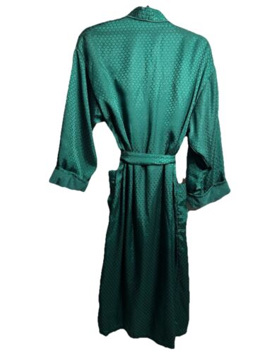 Victoria's Secret Robe Vintage Gold Label Green Satin Belted Women’s Size P/S - Picture 2 of 7
