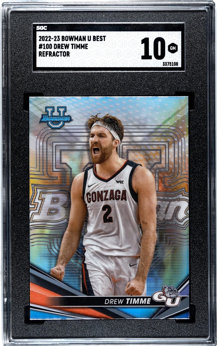2022 Bowman Best University Drew Timme REFRACTOR SGC 10 GEM