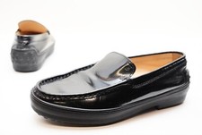 Tod's Platform Driving Loafers Sz 5.5 Patent Leather Preppy Slip On Dress Shoes