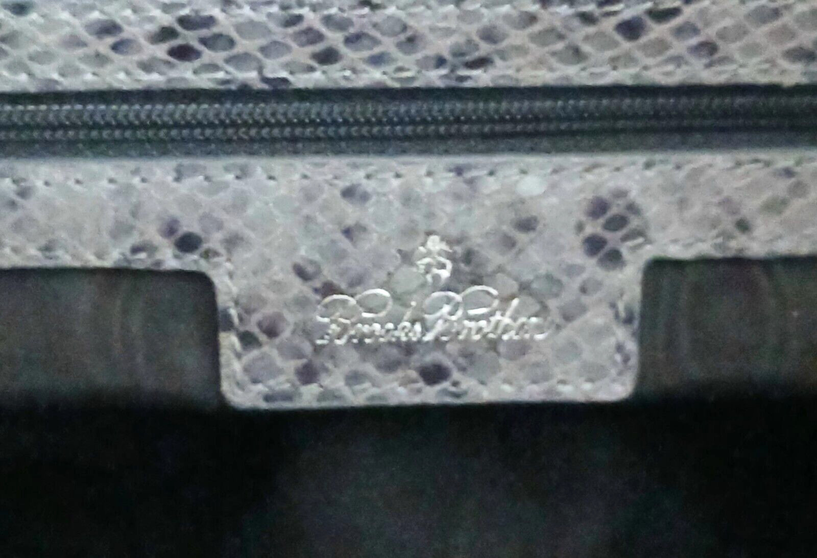 Brooks Brothers Gray Python Embossed Leather Top … - image 7