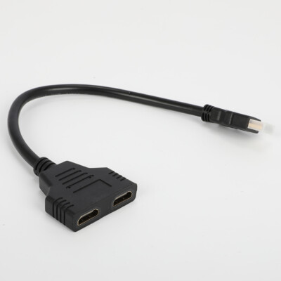 1PC HDMI 1080P Male to 2 Female 1 In 2 Out Splitter Cable Adapter Converter