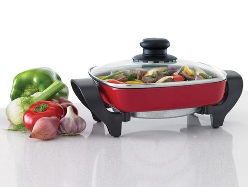 Maxim KitchenPro Mini Electric Fry Pan w/ Glass Lid 20cm Non-Stick Cookware - Picture 3 of 3