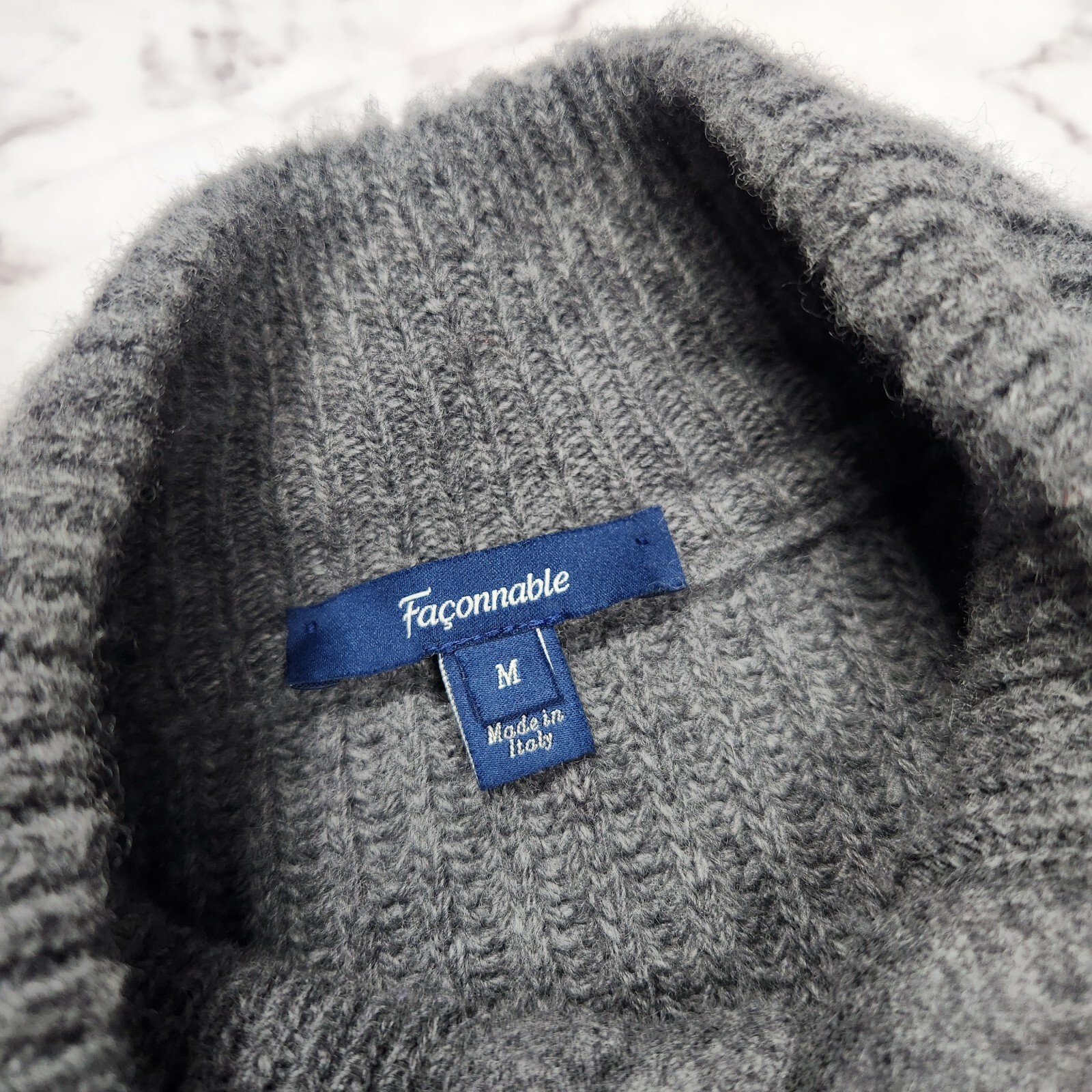 Faconnable High Neck Wool/Polyester Button Sweate… - image 4