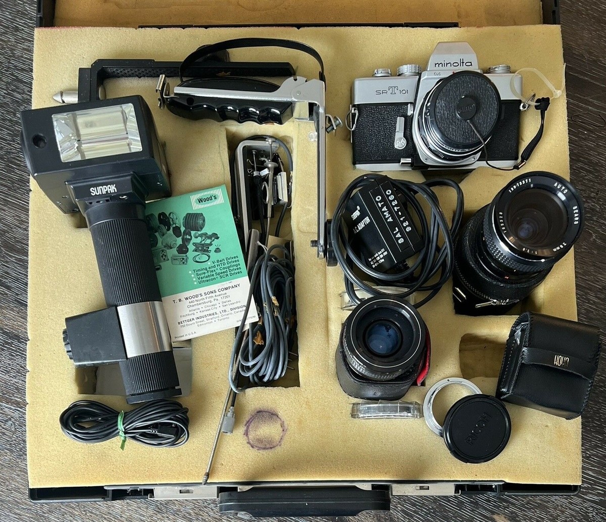 Minolta SRT 101 35mm Film Camera Bundle