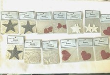 Beaded Appliqu  Iron on Patches Lot of 17 by Dress It Up Hearts and Stars New