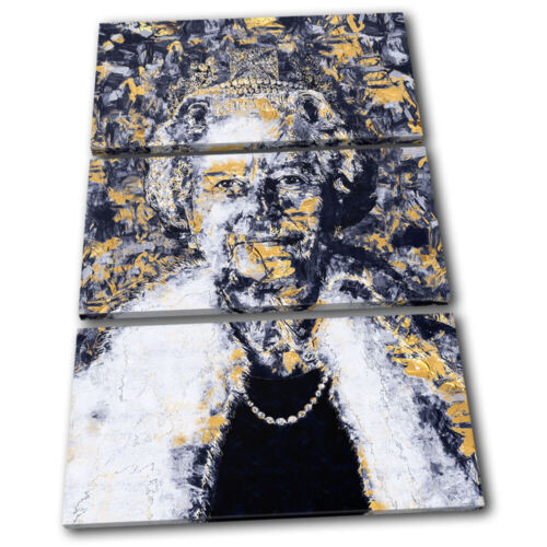 Queen Elizabeth Paint Grunge Abstract TREBLE CANVAS WALL ART Picture Print - Picture 1 of 1