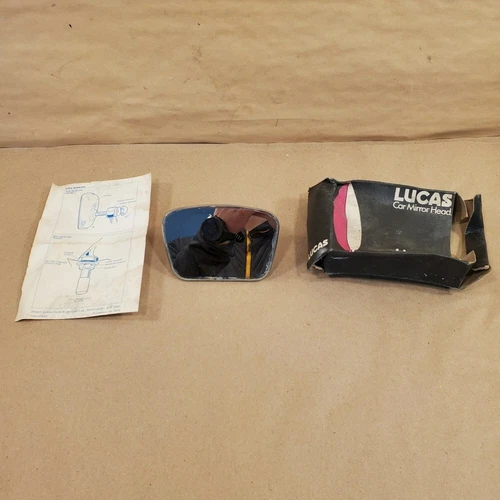 Original Lucas Chrome Wing Mirror Head Square Shape Flat Glass MH 2F NOS
