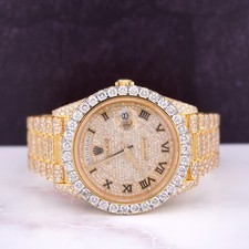 Rolex Day-Date 40Mm 18K Oro Giallo Iced Out 25Ct Diamanti Veri Ref 228238