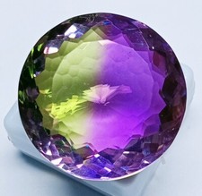 Natural Certified 93-95Ct Big Size Tourmaline Bi-Color Round Cut Gemstone