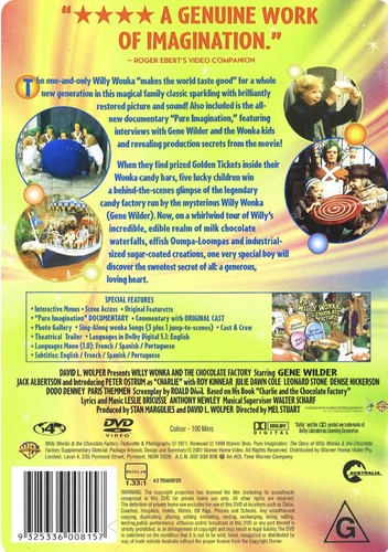 DVD NEW: Willy Wonka & The Chocolate Factory - 1971 Family Musical Fantasy - Picture 2 of 2