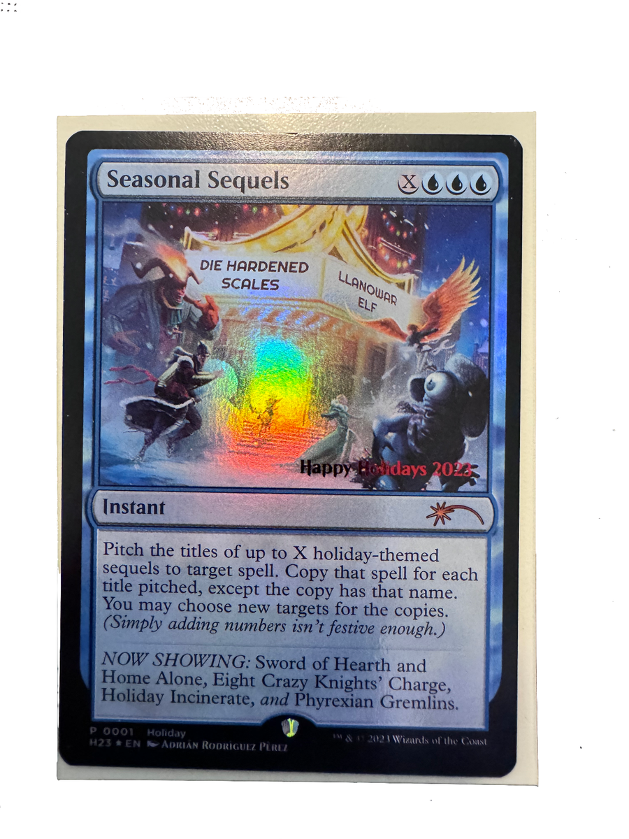 2023 MTG Holiday promo card Seasonal Sequels Wizards of the Coast NM 2023 MTG Holiday promo card Seasonal Sequels Wizards of the Coast NM