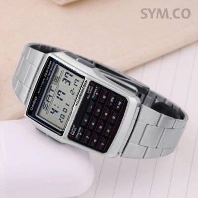 (希少)CASIO データバンク DBC-32D Casio DBC-32D-1A Databank Digital Calculator Stainless Steel