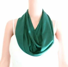 Teal Green Infinity Scarf. Silk Circle Scarf. Handmade Loop Scarf. Fashion Scarf