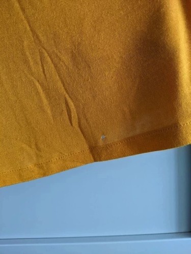 Mango L Mustard/Yellow Top Wide Oversized T-Shirt Blouse Crew Neck Short Sleeves - Picture 5 of 5