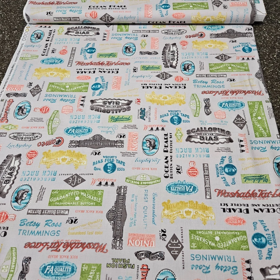 The Dressmaker Collection BTY Amy Barickman Red Rooster Sewing Notions Gray - Image 3 of 3