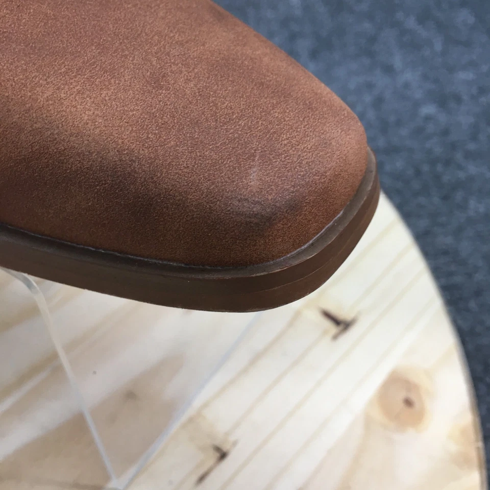 H by Halston Botas Mujer 9 Charlotte Puntera Cuadrada Botines Tacones Marrón NUEVO Foto 3 de 4