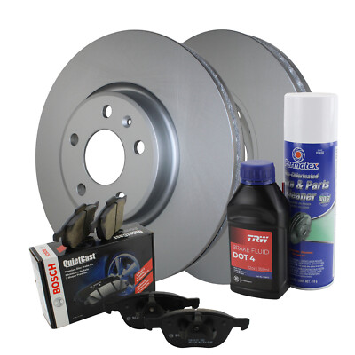 Front Brake Kit 320mm Disc Rotors Bosch Semi-Met Pads For A4 A5 A6 Q allroad Q5