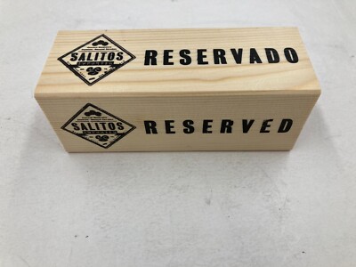 SALITOS Reserviertschild Holzblock, in 4 Sprachen; 12 x 4 x 4 cm