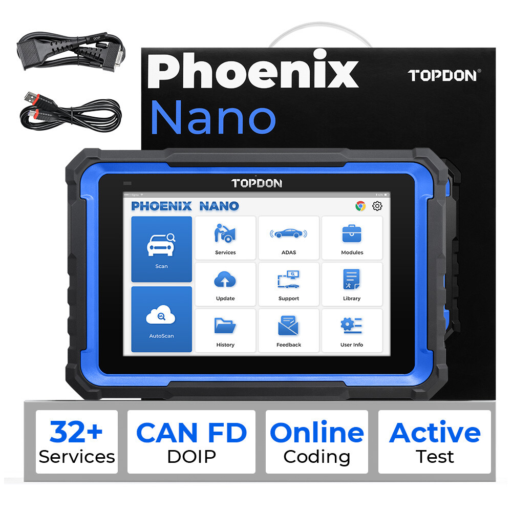 TOPDON Phoenix Car Diagnostic Tool Bidirectional Scanner CANFD & DOIP 32+Resets