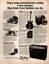 vtg 1970s KUSTOM AMPLIFIERS MAGAZINE PRINT AD Guitar Amp Quality Control Pinup
