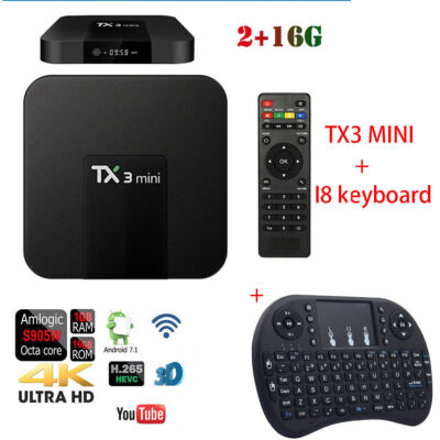 TX3 Mini 2GB/16GB Android Quad-Core 4K HDMI Wifi Smart TV Box+Wireless Keyboard
