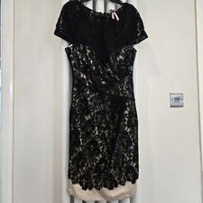LIPSY Bodycon Midi Length Dress Black And Beige Size 10 New With Tag