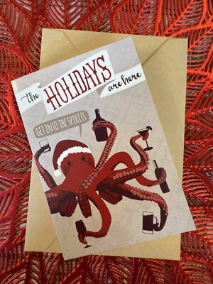 Kraken The Holidays Are Here Get Into The Spirits Christmas Greeting Card #4705