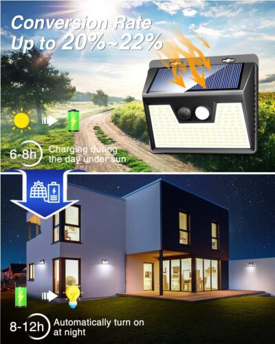 4-Pack Solar Motion Sensor Lights, 3 Modes, Waterproof for Outdoor Security - Picture 6 of 15