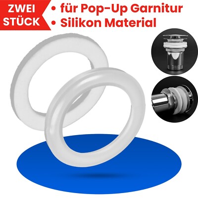 Ersatzdichtungen Pop-Up Ablaufgarnitur O-Dichtringe Ventil Push Up Seal Set