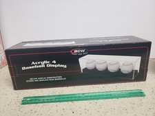 BCW Deluxe Acrylic Four Baseball Black Base Display Case for Autographed Balls