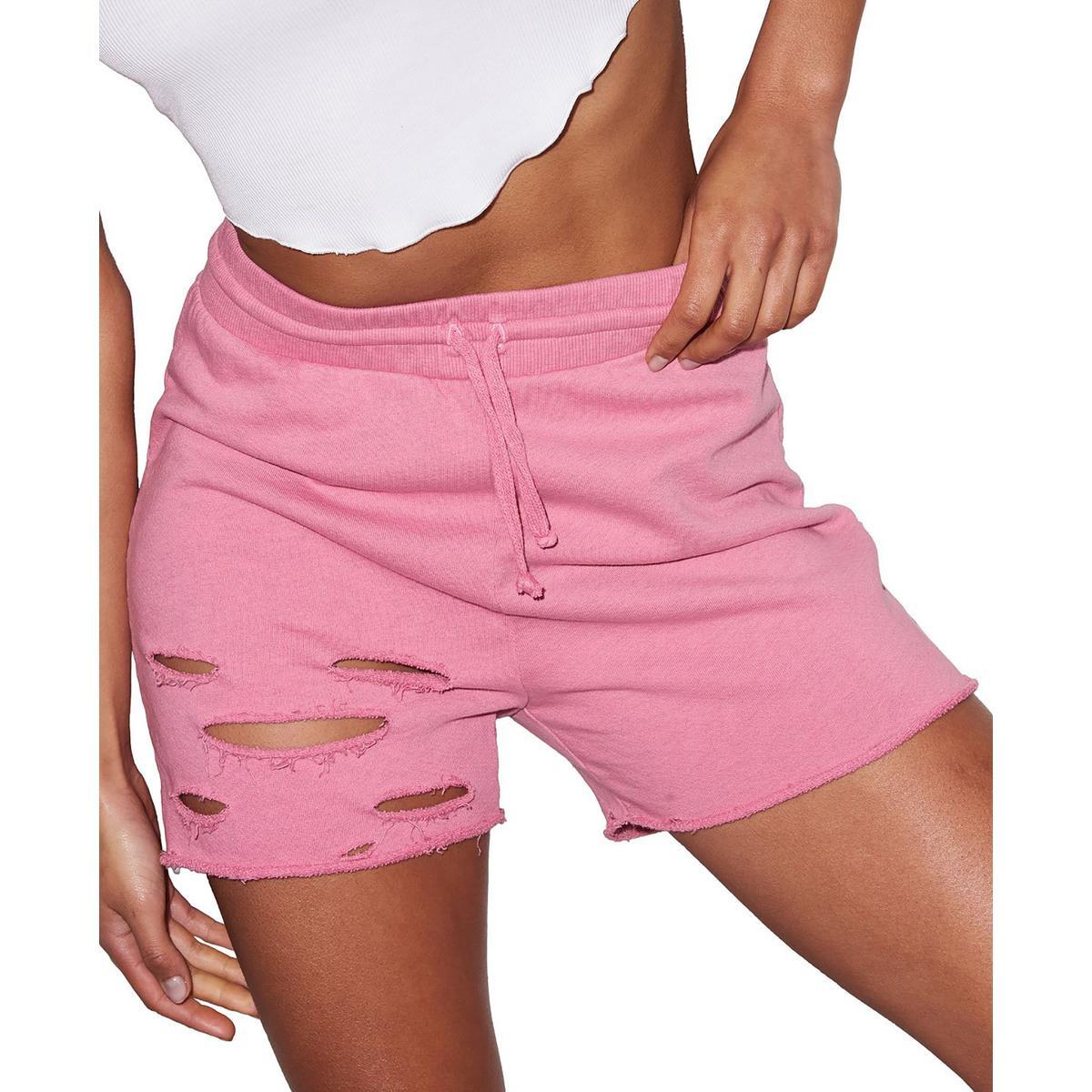 LNA Clothing Женские розовые повседневные шорты с необработанным подолом c потертостями S BHFO 6900