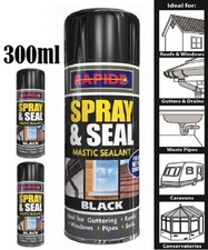 3 x 400ML Black Spray And Seal Mastic Sealant Spray Roof Pipe Gutter Window Use