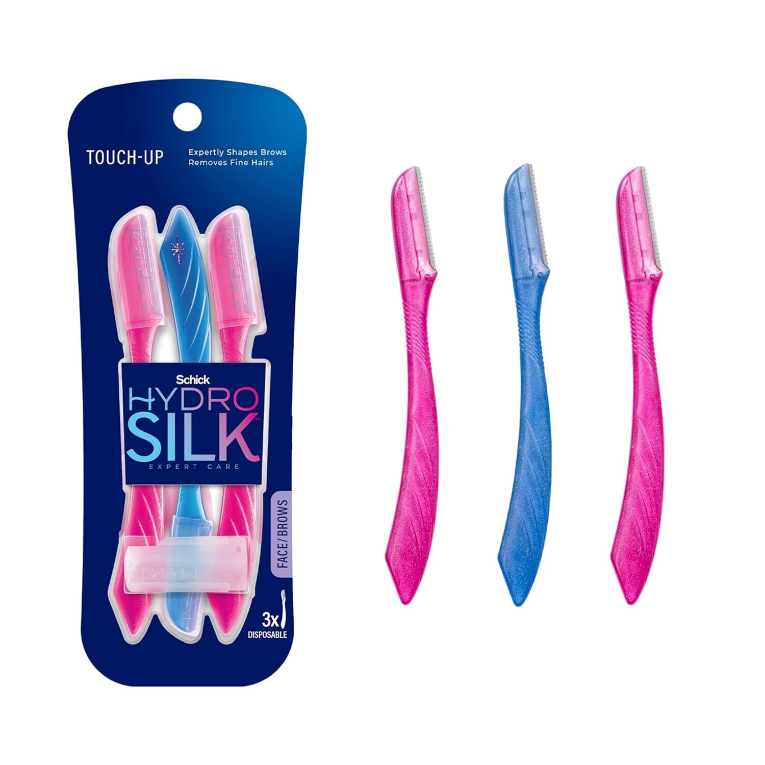 Schick Hydro Silk Touch-Up Dermaplaning Tool with Precision Cover, 3Ct | Dermapl