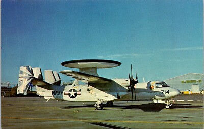 U.S. Navy Grumman E-2C Hawkeye Squadron VAW 121 714 Radar Plane Postcard  25099