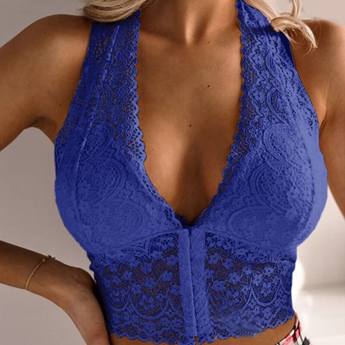 Sexy Womens Halter Lace Bustier Crop Tops Ladies Vest Bralet Camisole Tank Tops[ - Picture 11 of 18