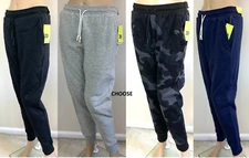 All in Motion Men's Cotton Fleece jogger sweatpants in gray/black/navy or camo