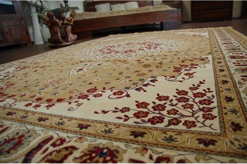 TRADITIONAL RUG 'KASZMIR' Flowers fringe beige, red classic hard-wearing durable - Picture 4 of 6