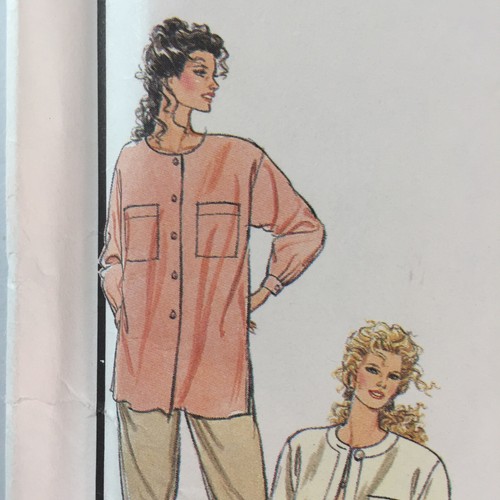 Style 1848 Round Neck Shirt Pockets Jacket Trousers Ladies New Uncut Pattern - Picture 3 of 12