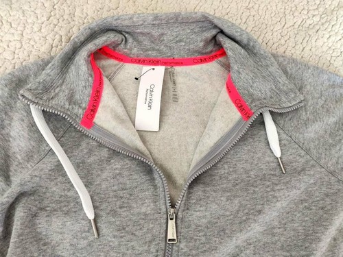 Calvin Klein Performance Logo Fleece Jacket 1/2 zip Gris Mujer PFST1896 M - Imagen 5 de 9