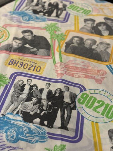 Vintage 1990’s Twin Bed FLAT Sheet Beverly Hills 90210 TV Show 39” x 76” USA