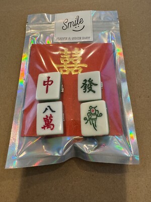 NEW 4 Mahjong Chinese Tiles Game Hair Clips Claw Hairpin Barrettes Girls Set Lot