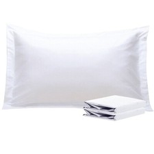 Set of 2 King Pillow Shams Pillow Case Cover Soft Brushed Microfiber White