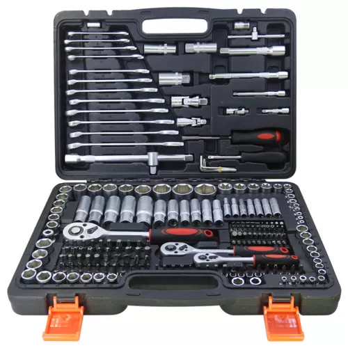Professional 216 Pcs Socket Set 1/2" 3/8" 1/4" Ratchet Spanners Large Tool Kit