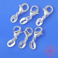 Lobster Clasp Jump Rings - 925 Sterling Silver Ring Tag Fittings Connector 50PC