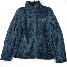 Pendleton Ladies Fuzzy Full Zip Sherpa Jacket Graphite/Black Watch Plaid