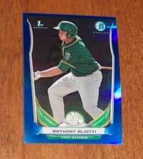 2014 Bowman Chrome Oakland Athletics Anthony Aliotti Blue Prizm Mini Card