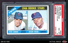 1966 Topps #563 Cesar Tovar / Pete Cimino Twins RCs RC PSA 8 - NM/MT