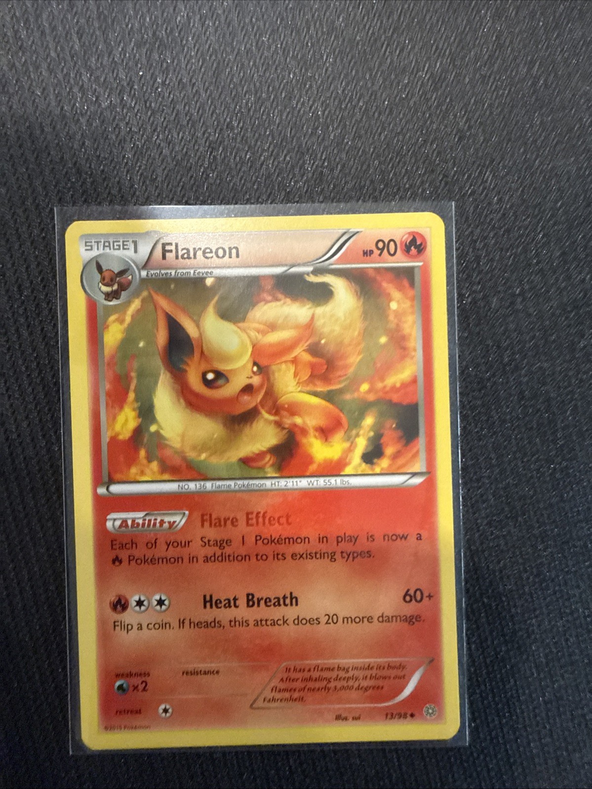 Flareon 13/98 XY Ancient Origins Regular Non Holo Uncommon Pokemon Card TCG